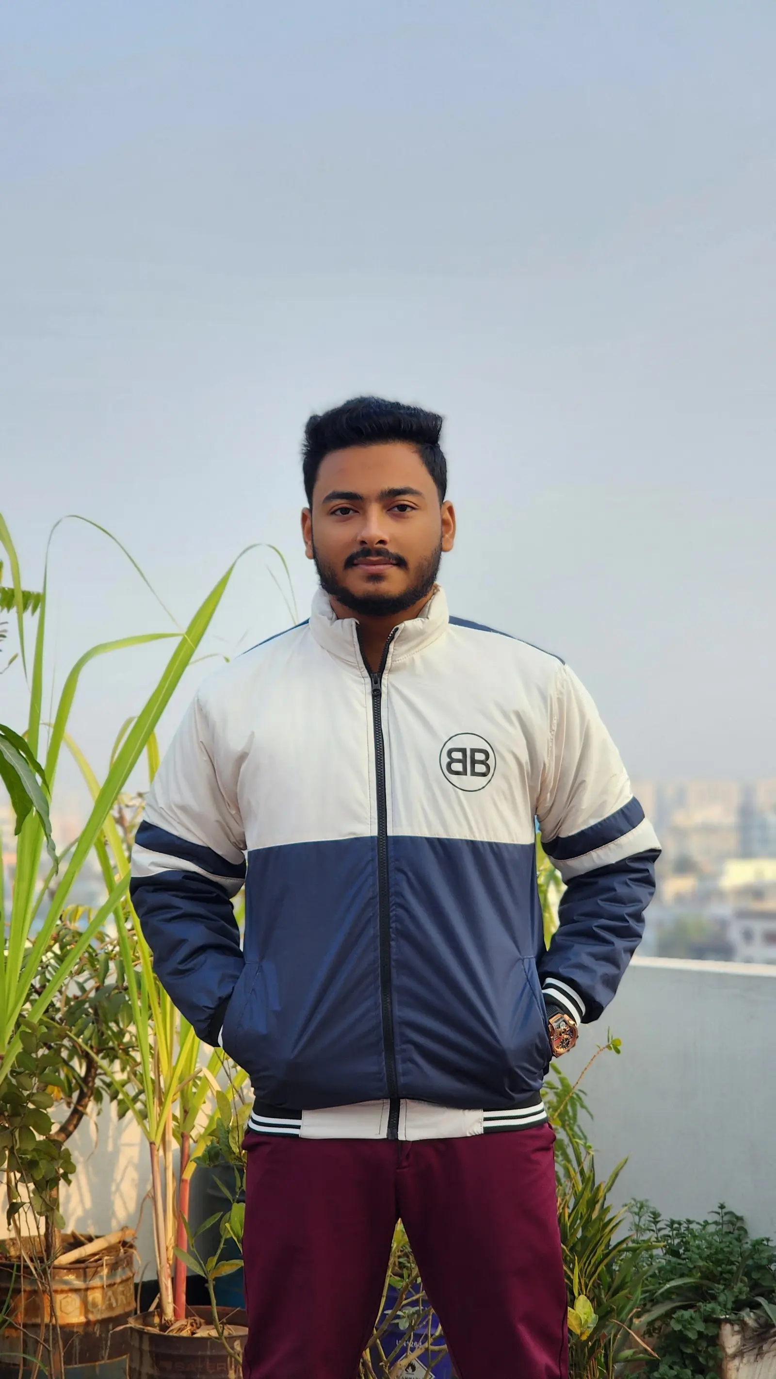 White & Navy BB Edition Premium Winter Jacket