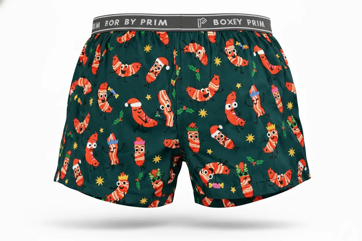 Christmas Sausage Printed Premium Cotton Boxer for Men