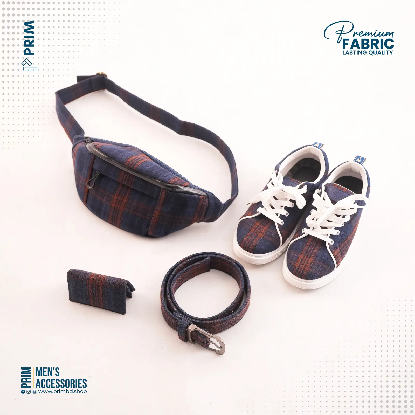 PRIM Premium 4-Piece Men's Matching Combo Set | Midnight Navy Rust