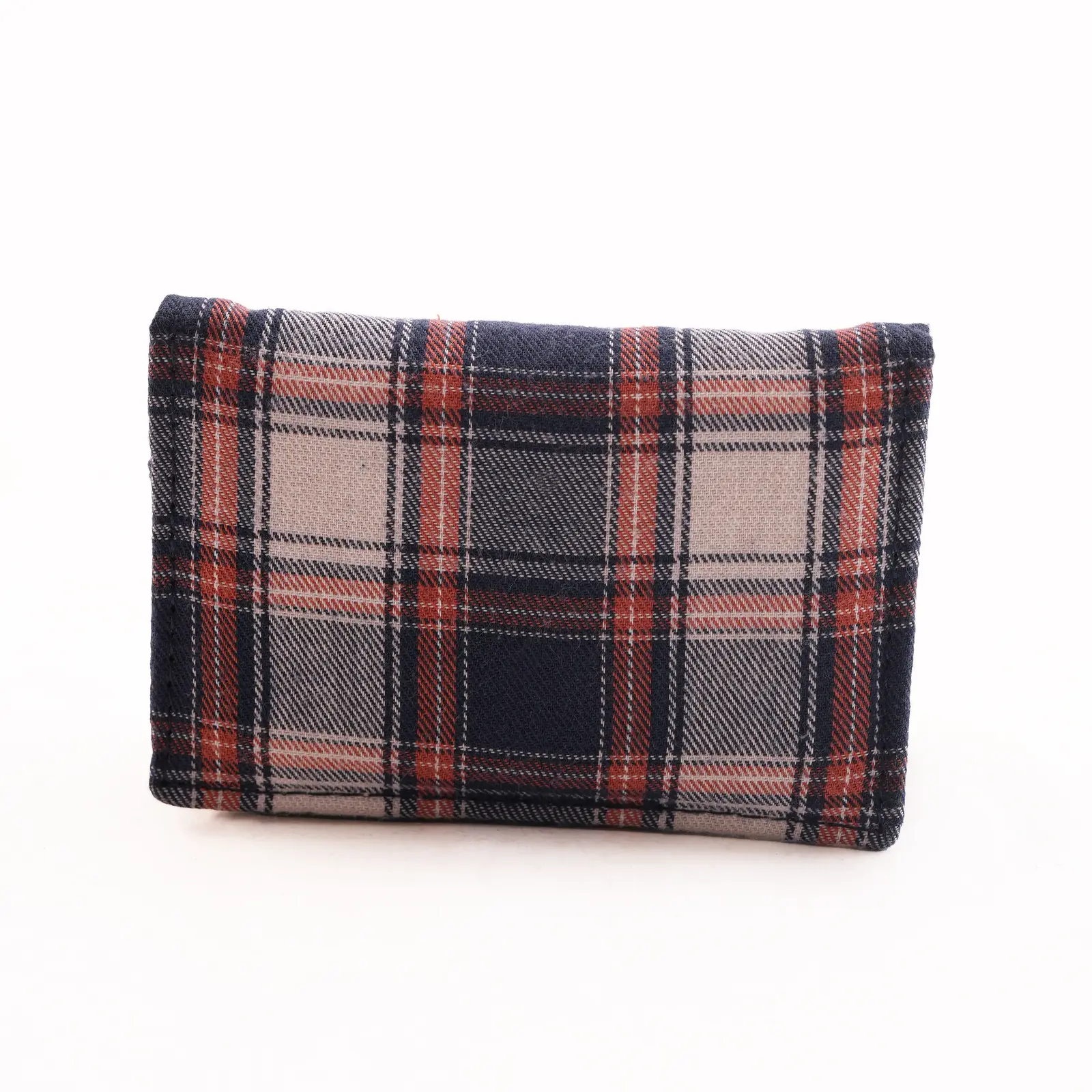 PRIM New Gen Flannel Pocket Wallet | Navy Ivory Rust Check