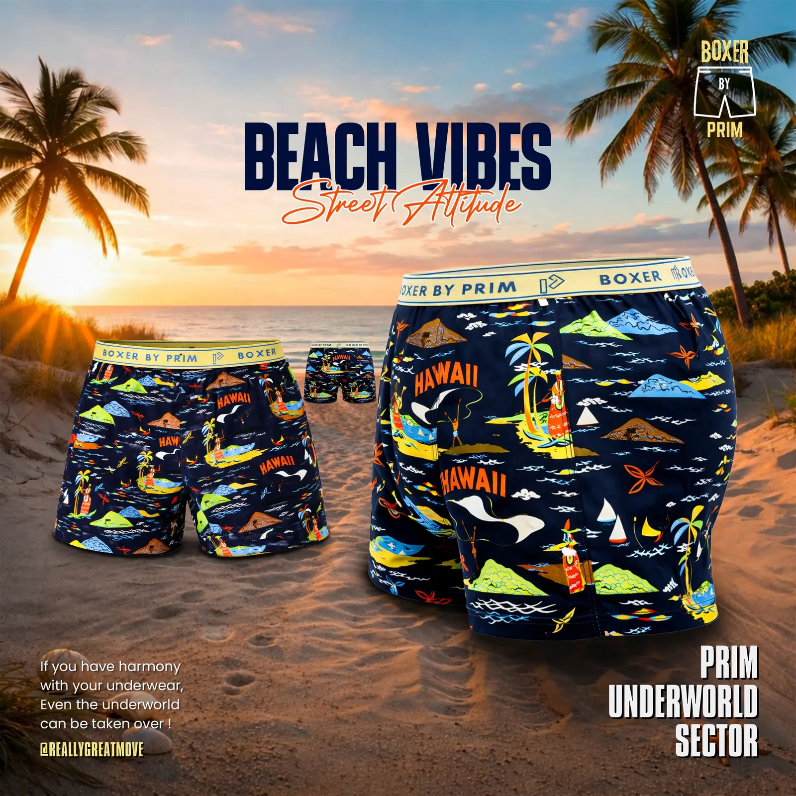 Hawaii Printed Premium Cotton Boxer for Men