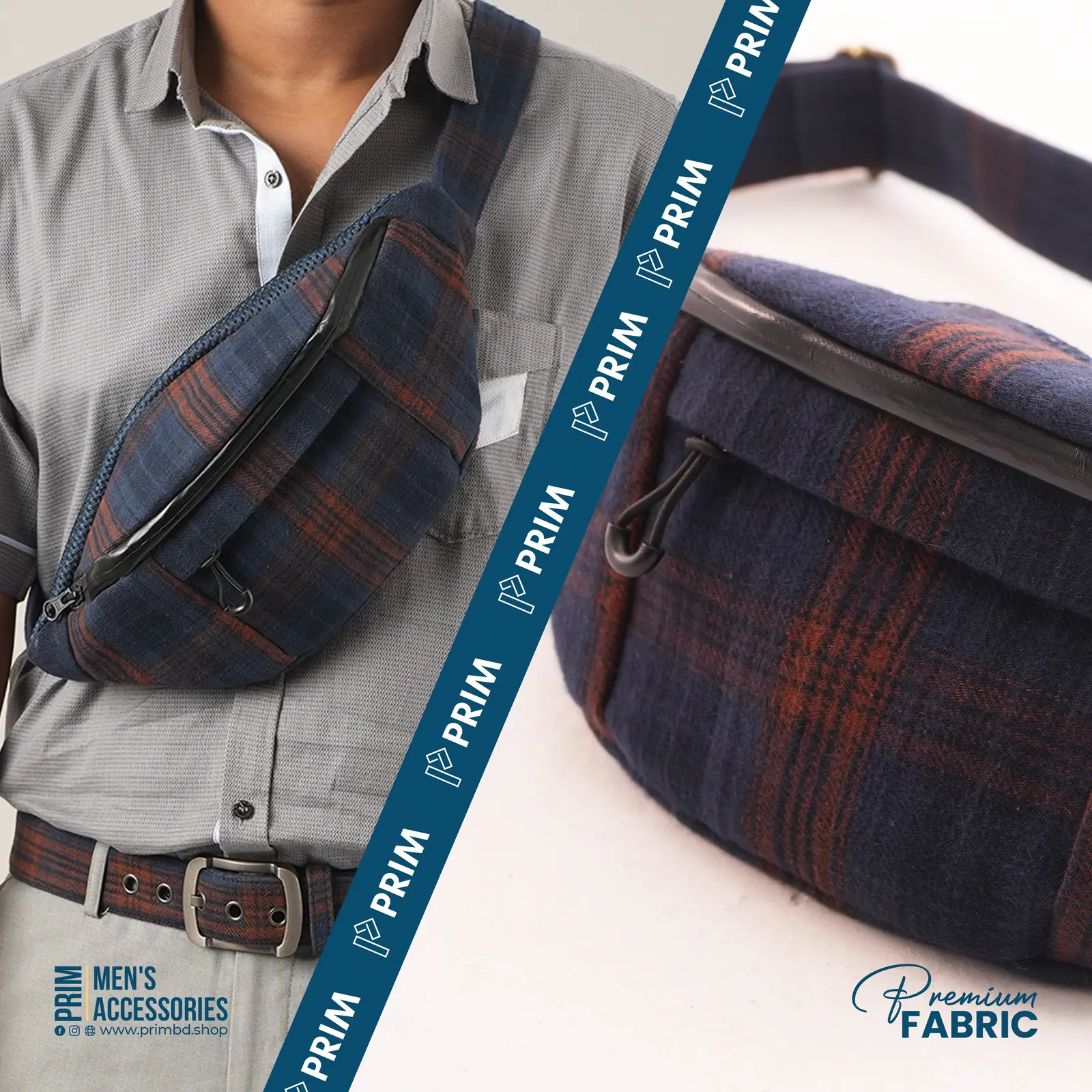 PRIM Premium Waterproof Crossbody Bag | Midnight Navy Rust