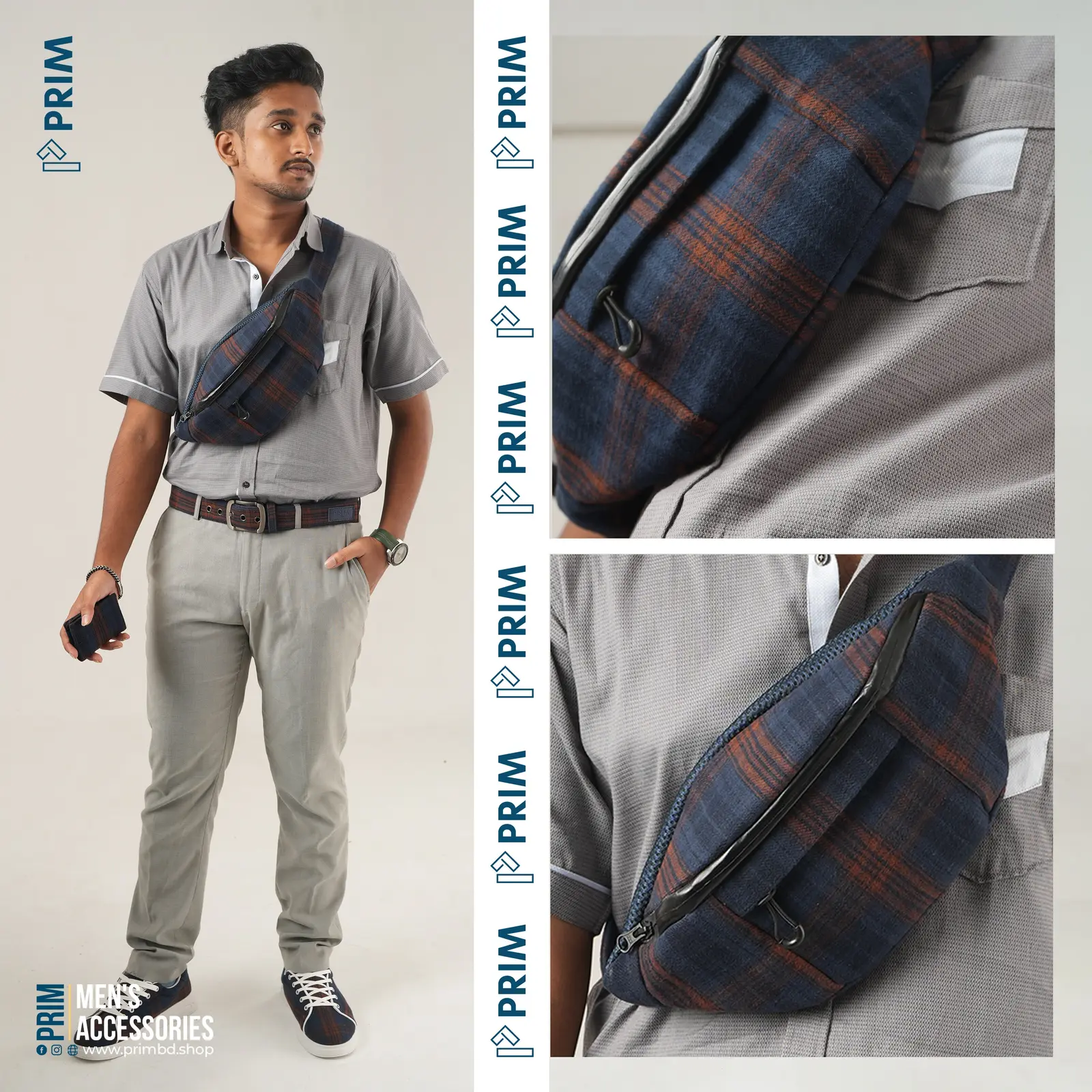PRIM Premium Waterproof Crossbody Bag | Midnight Navy Rust