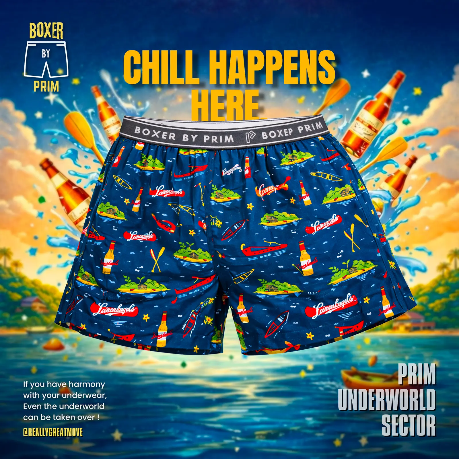 Lake Adventure Printed Premium Cotton Boxer for Men