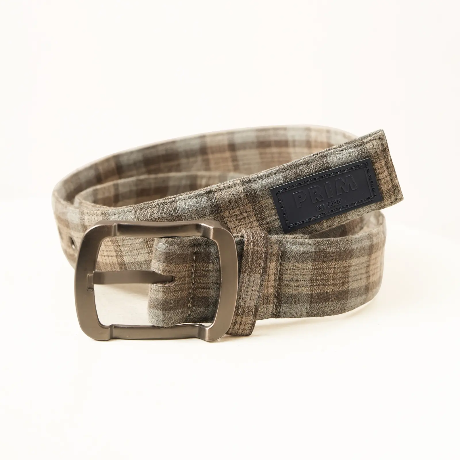 PRIM Premium Woven Belt | Sand Beige Check