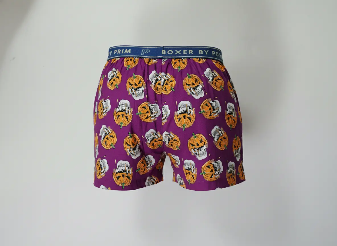Halloween Pumpkin Skull Printed Premium Cotton Boxer for Men