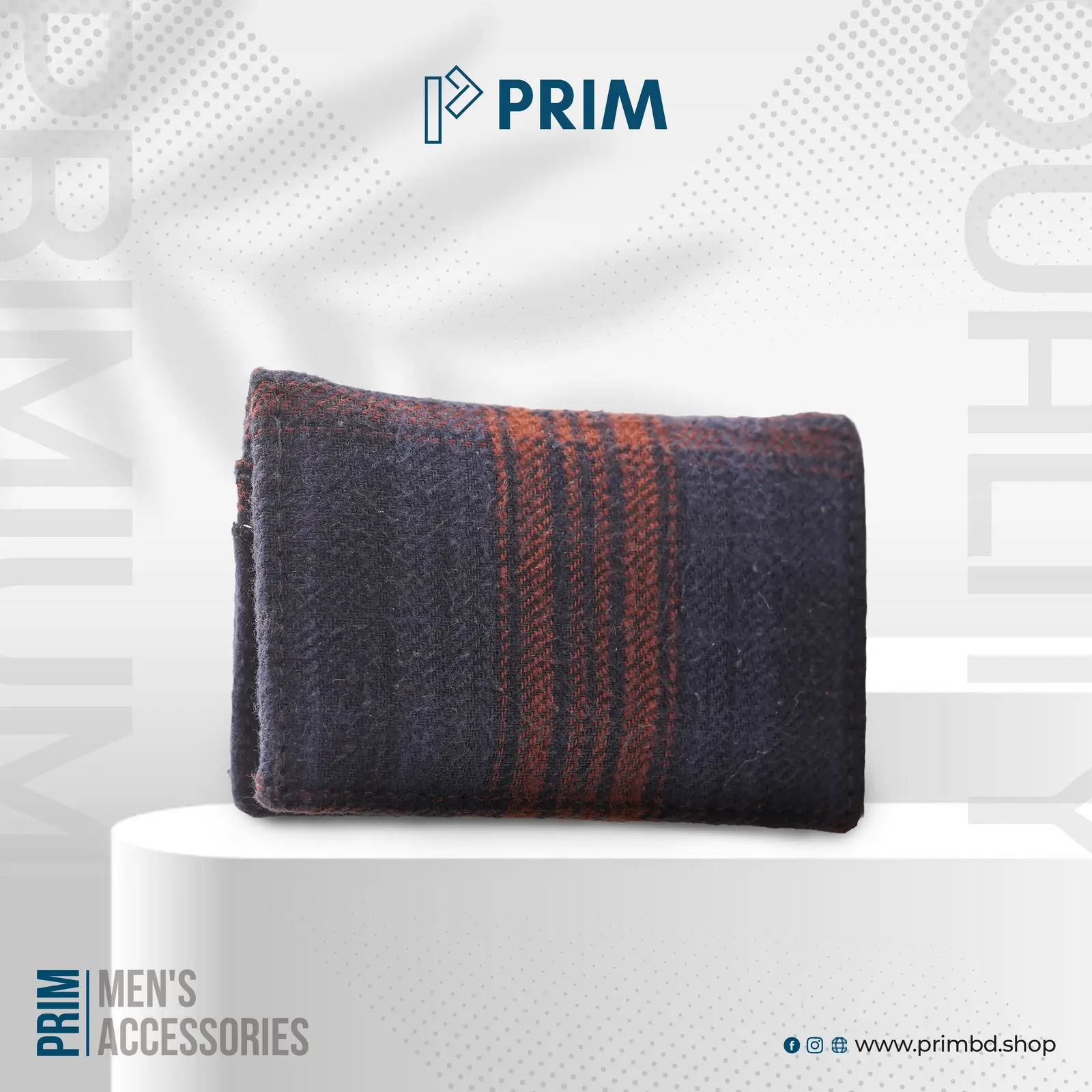 PRIM New Gen Flannel Pocket Wallet | Midnight Rust Check