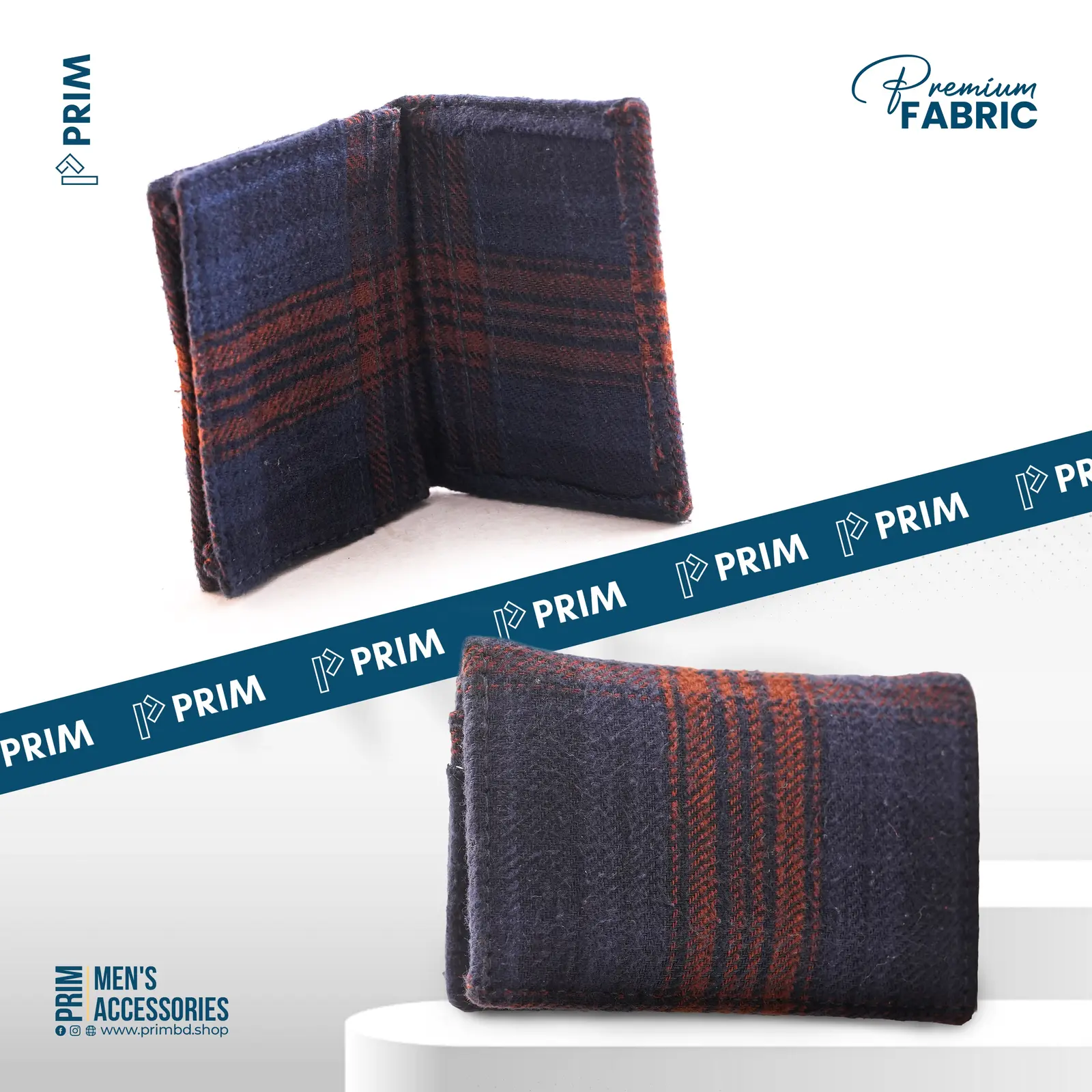 PRIM New Gen Flannel Pocket Wallet | Midnight Rust Check