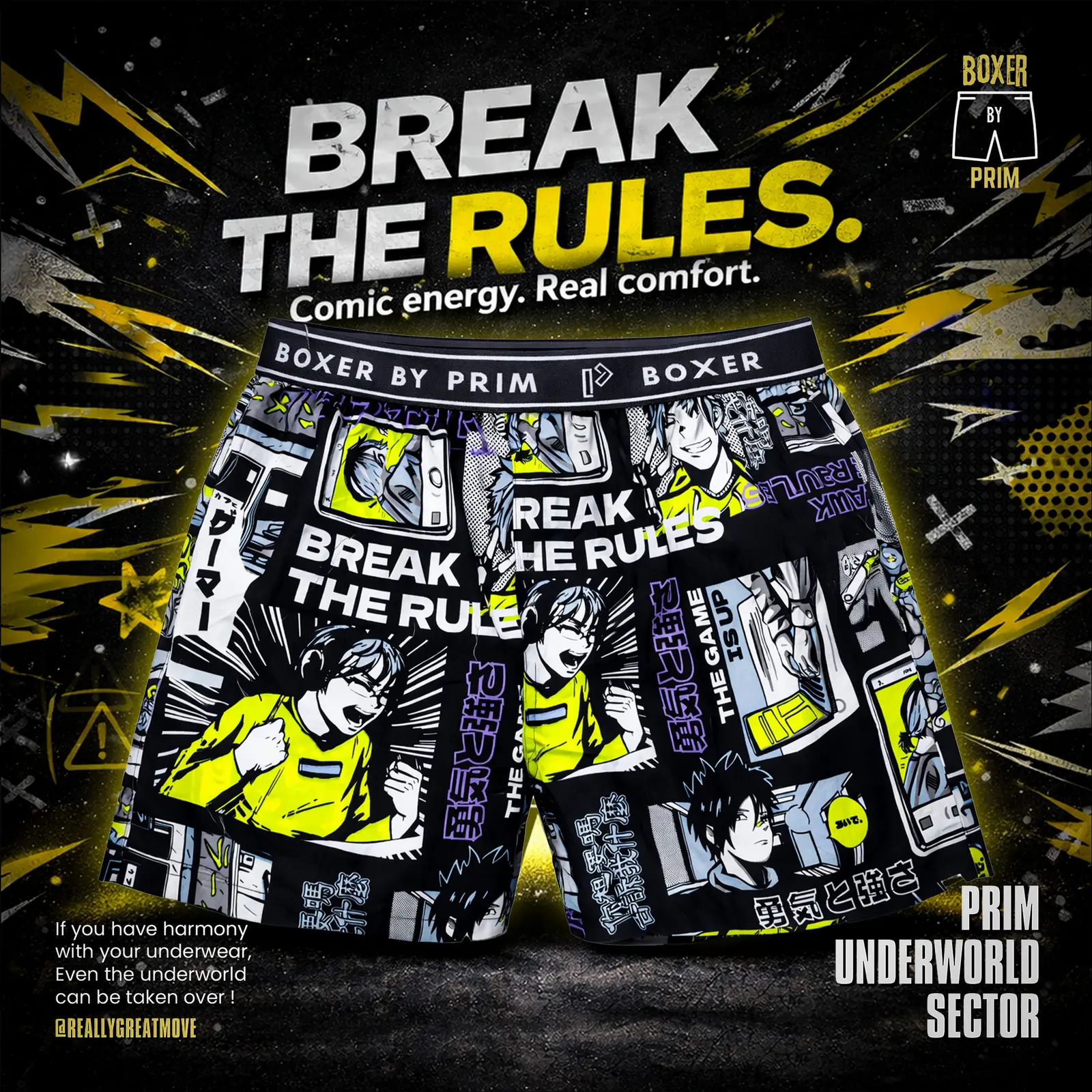 Anime Printed Premium Cotton Boxer for Men