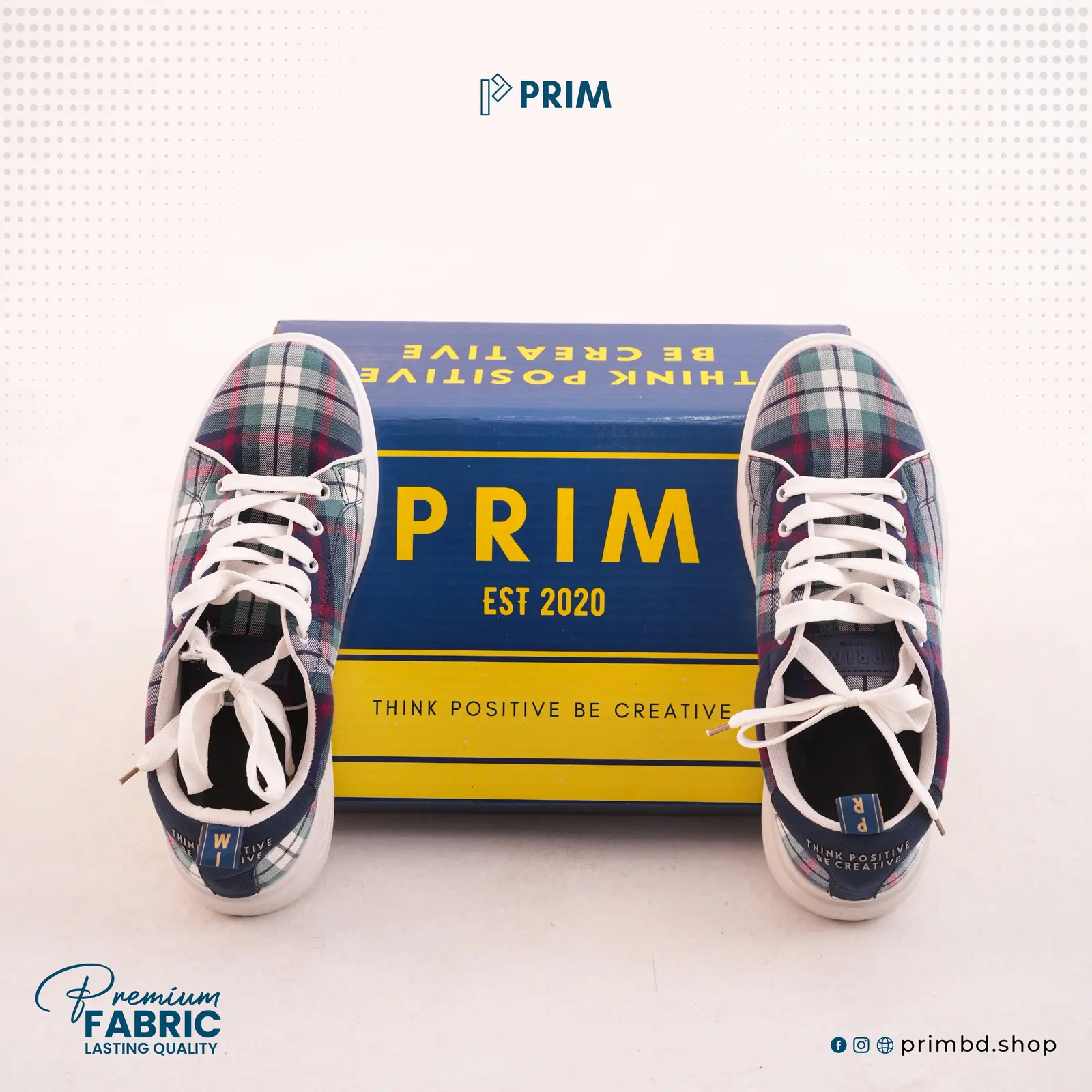 PRIM Premium Woven Shoes | Forest Green Navy Plaid