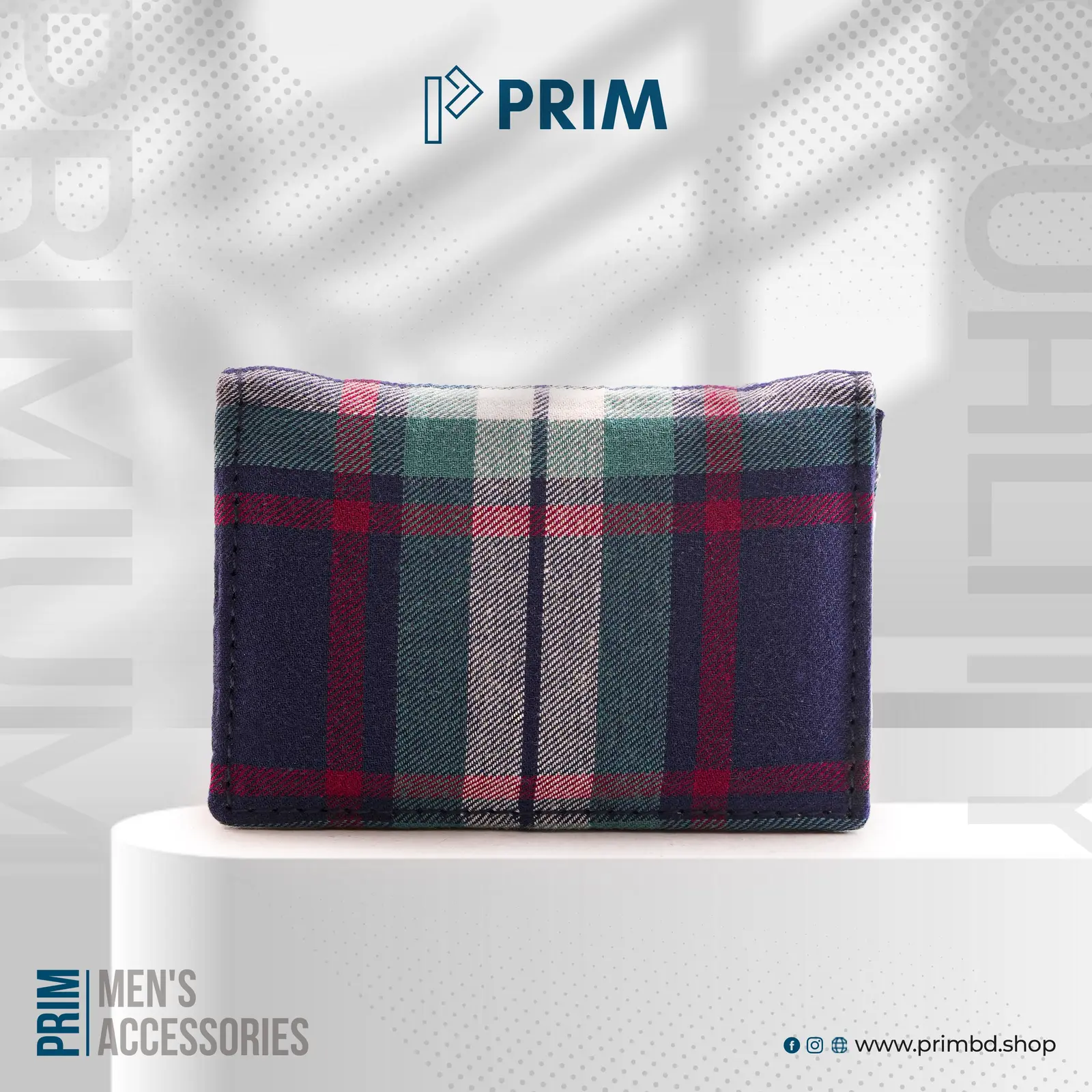 PRIM New Gen Flannel Pocket Wallet | Forest Navy Check