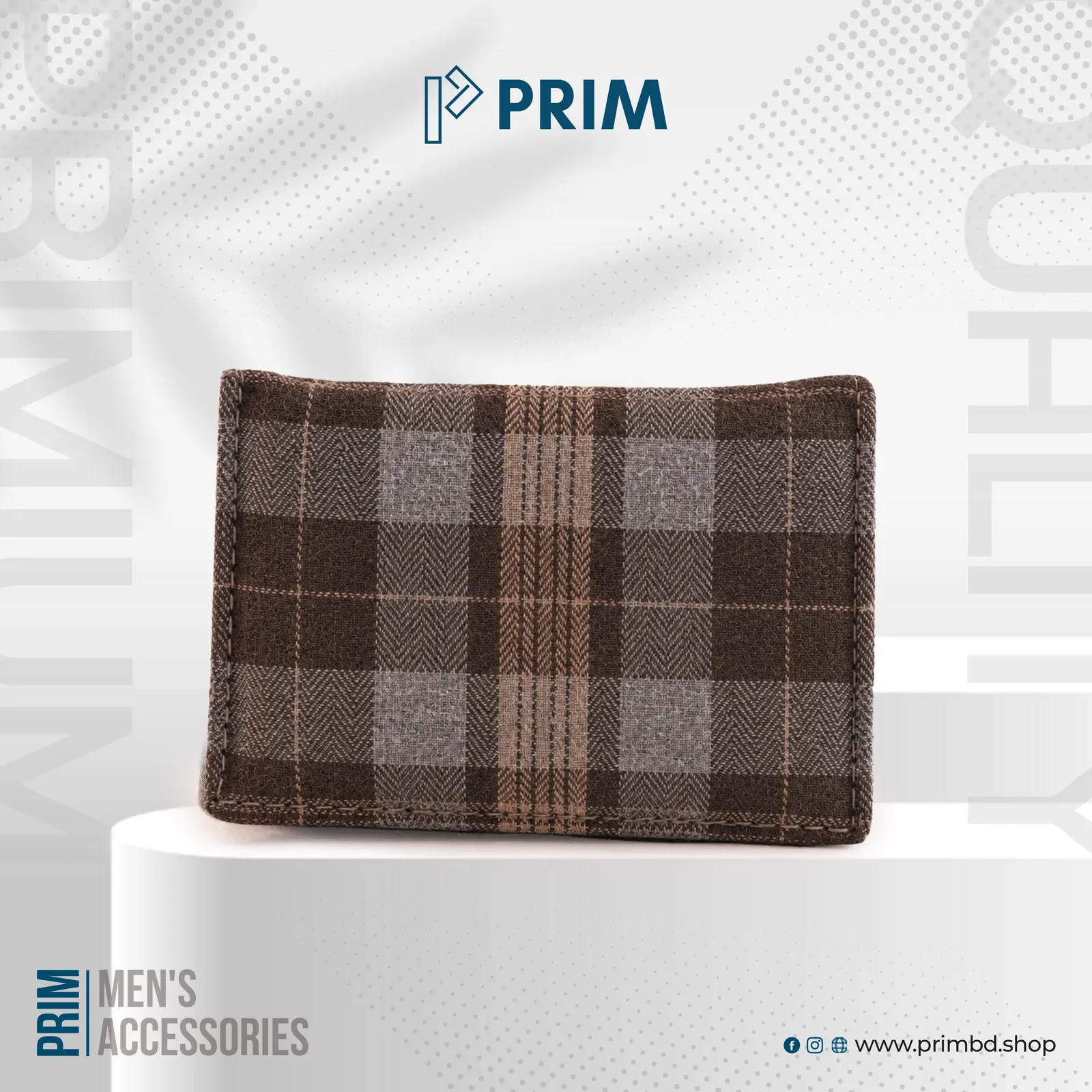 PRIM New Gen Flannel Pocket Wallet | Brown Heritage Check