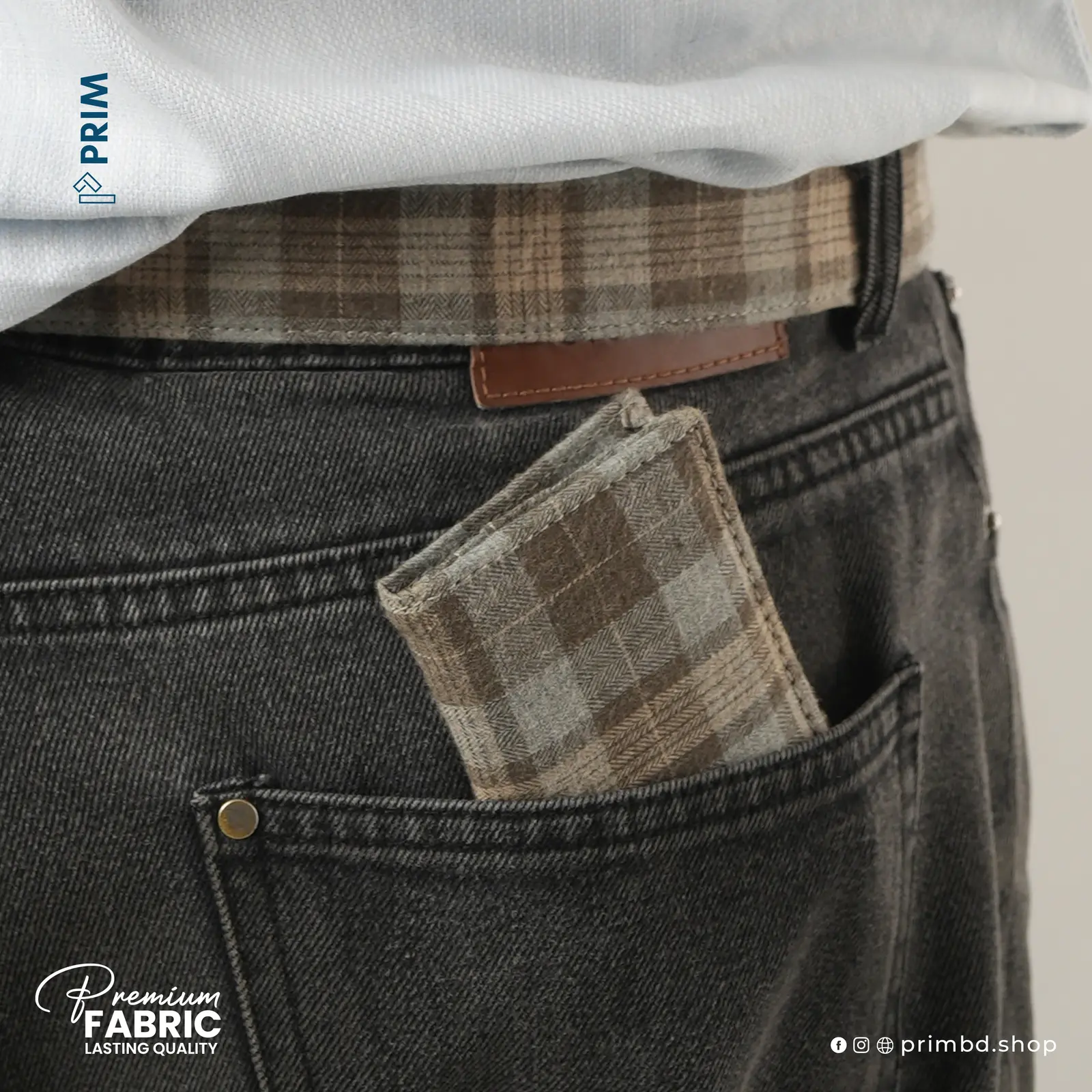 PRIM New Gen Flannel Pocket Wallet | Brown Heritage Check