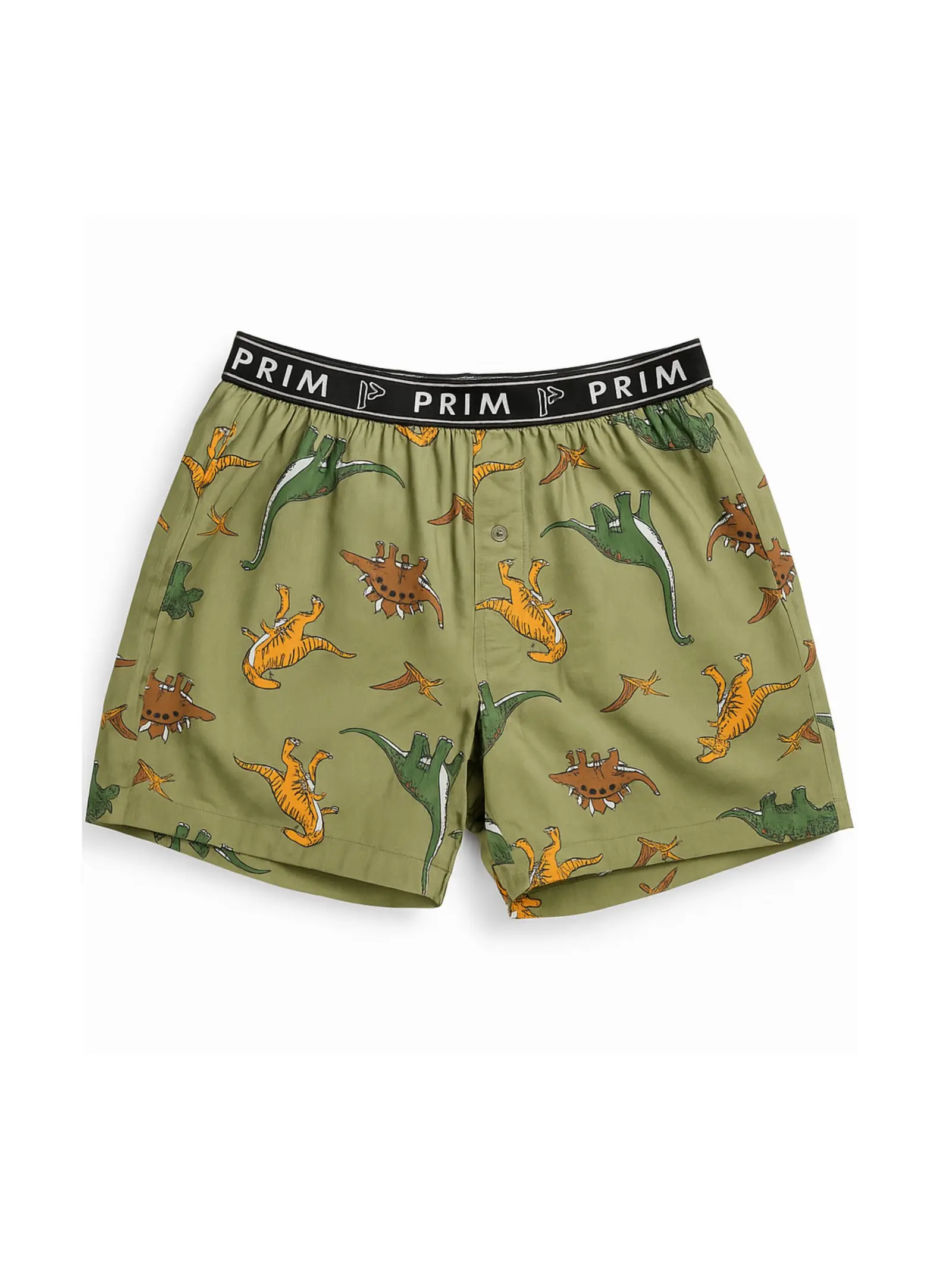 Olive Green Dinosaur Print Premium Cotton Boxer for Men