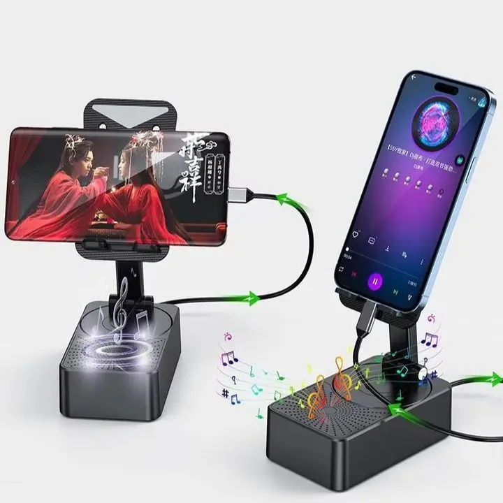 3 in 1 Foldable Phone Holder with Bluetooth Speaker