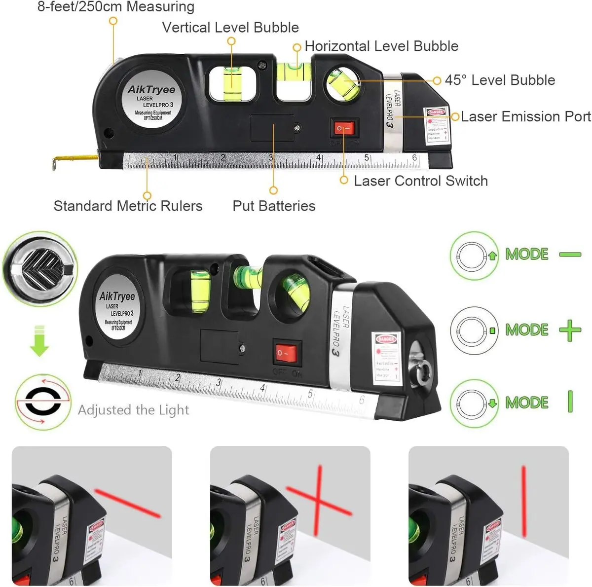 Laser Level Pro 3 | 4-in-1 Precision Measuring Tool