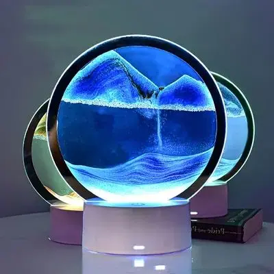 3D Moving Sand Art Table Lamp | Color Changing Night Light