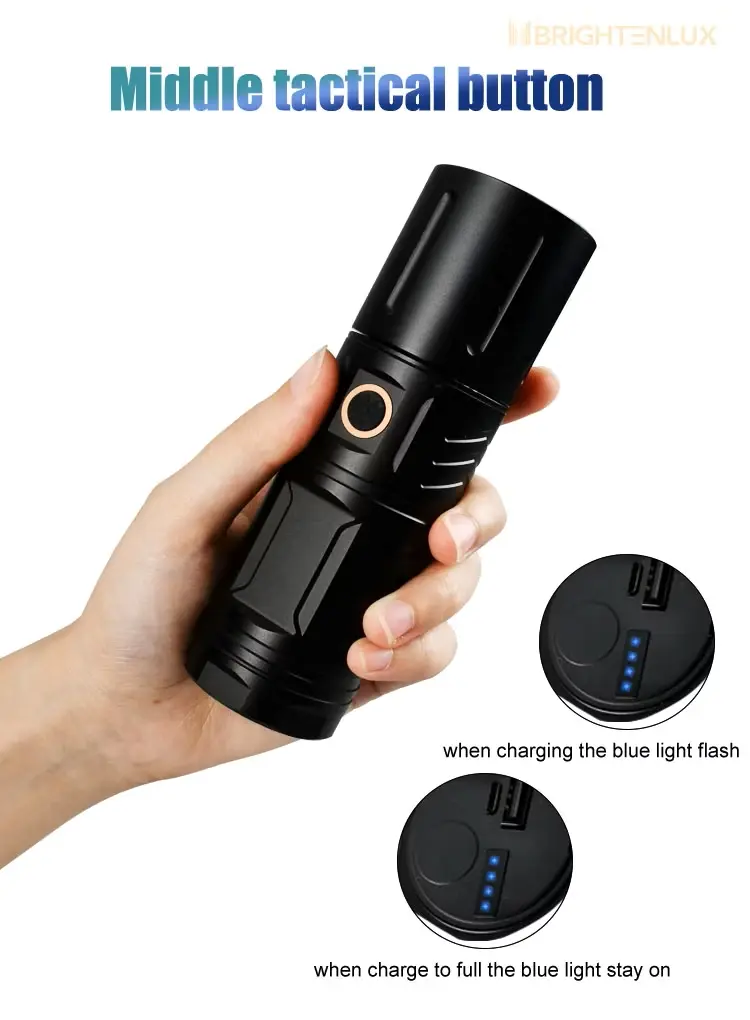 Super Power LED Rechargeable Torch | Power Bank Function