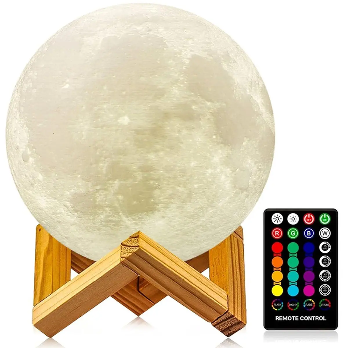 Rechargeable 3D Moon Lamp with Remote 18CM