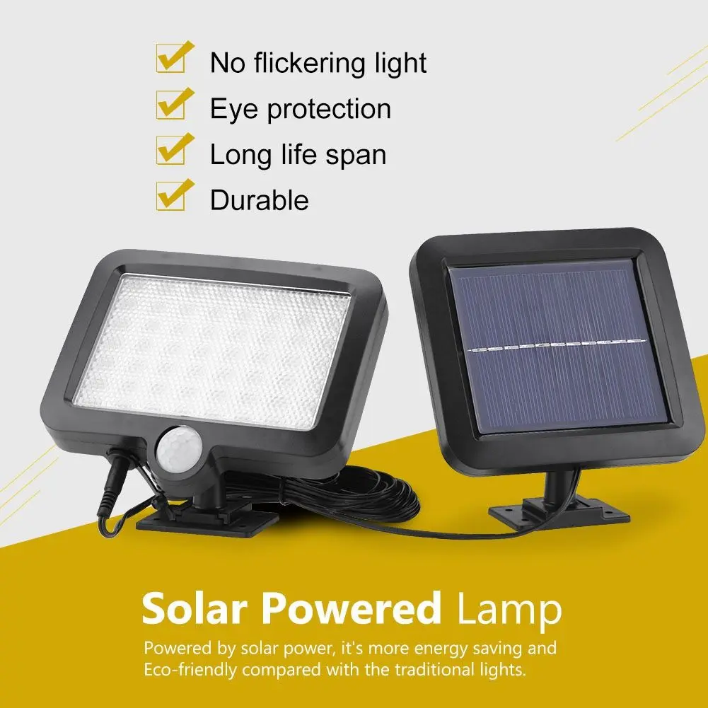 56 COB LED Solar Motion Sensor Light | Remote Control Outdoor Lamp