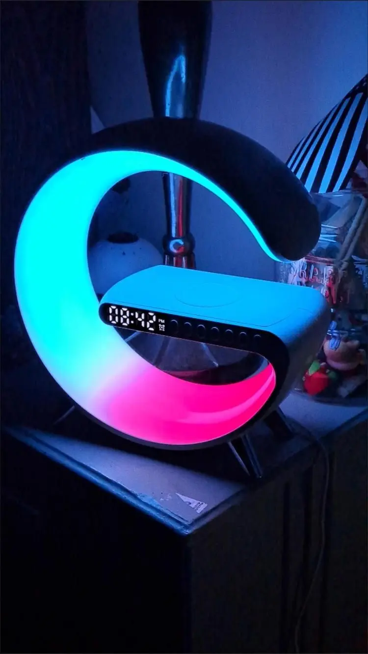 G-Shape RGB Lamp with Wireless Charger & Bluetooth Speaker
