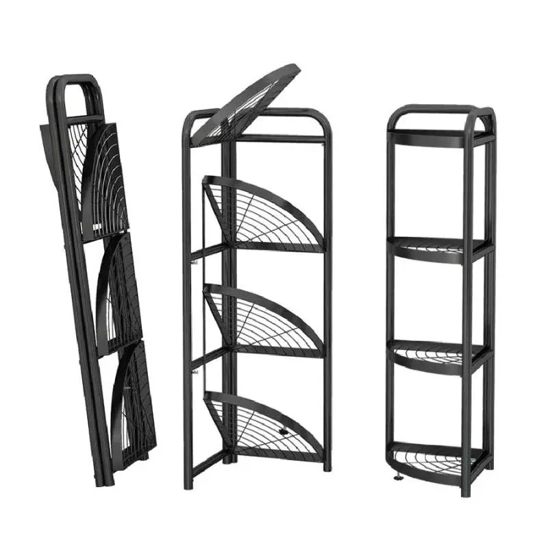 4 Layer Foldable Corner Shelf – Heavy Duty Metal