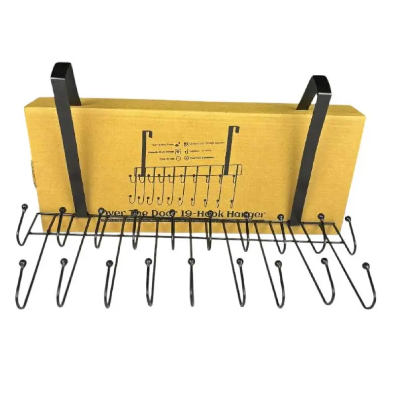 Over The Door 19-Hook Hanger – Heavy Duty Metal