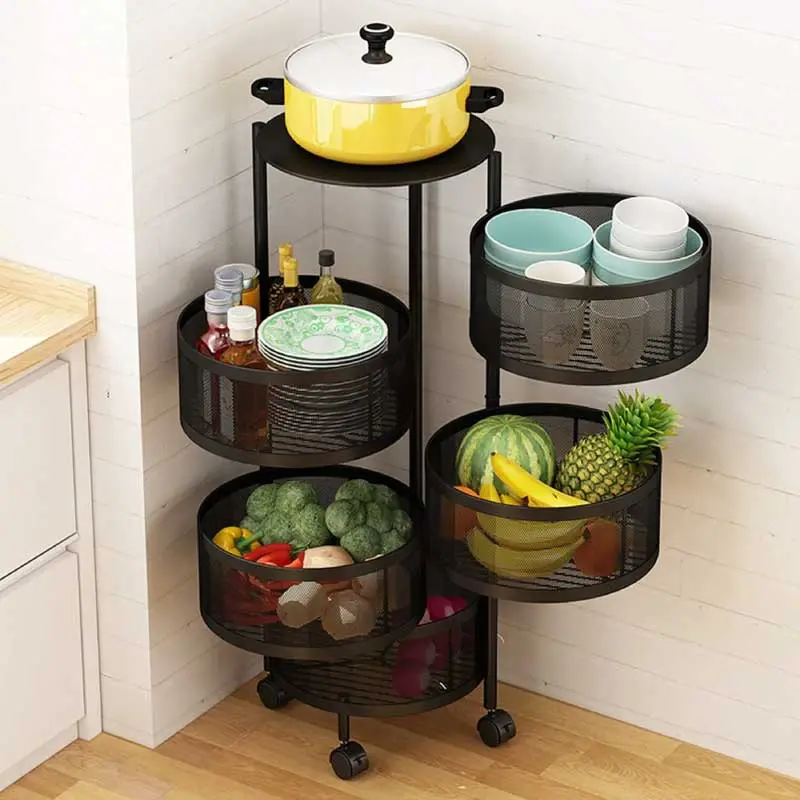 6 Layer Round Shape Kitchen Rack