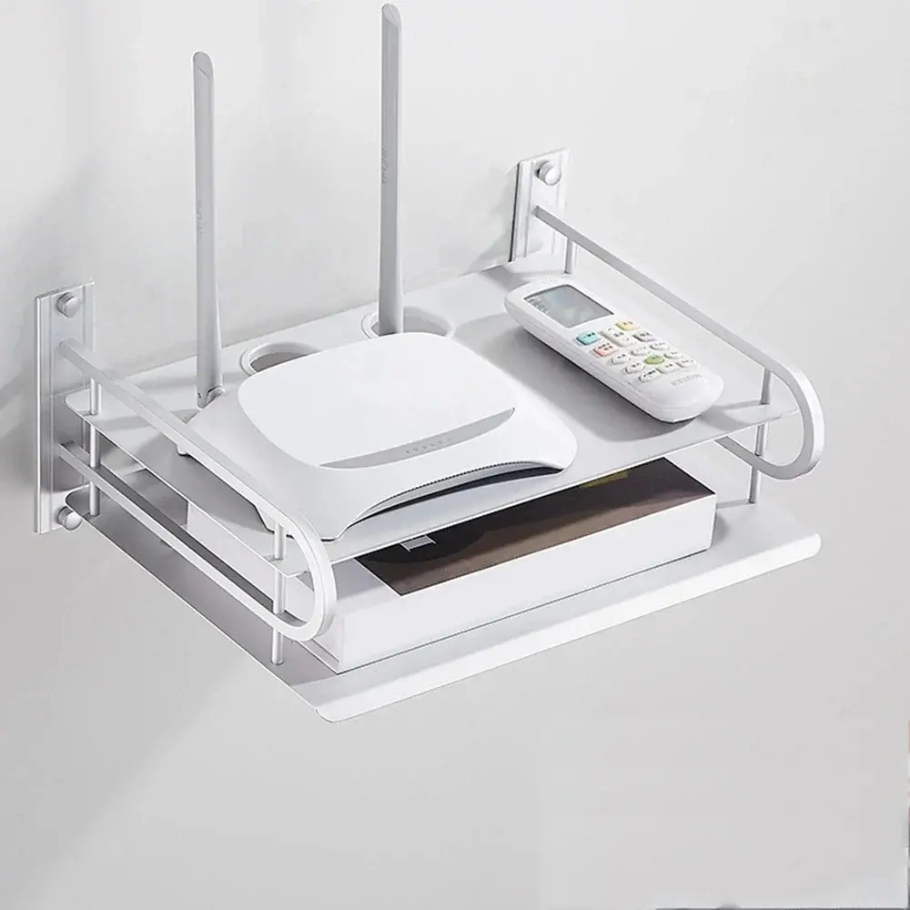 SS Wall Mounted Router Stand – Double Layer Metal