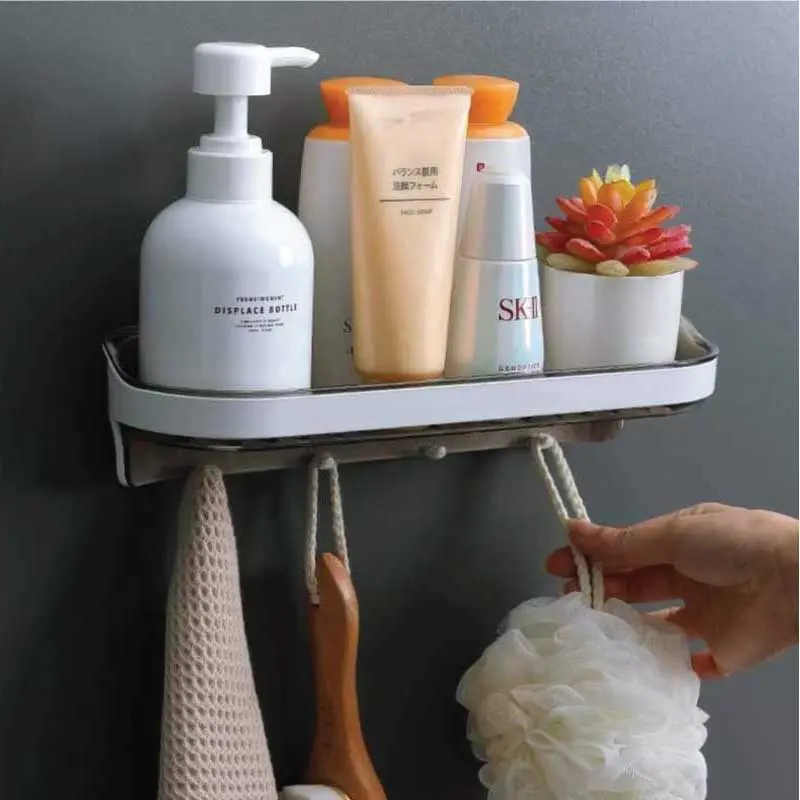Wall Shelf with Multiple Hooks