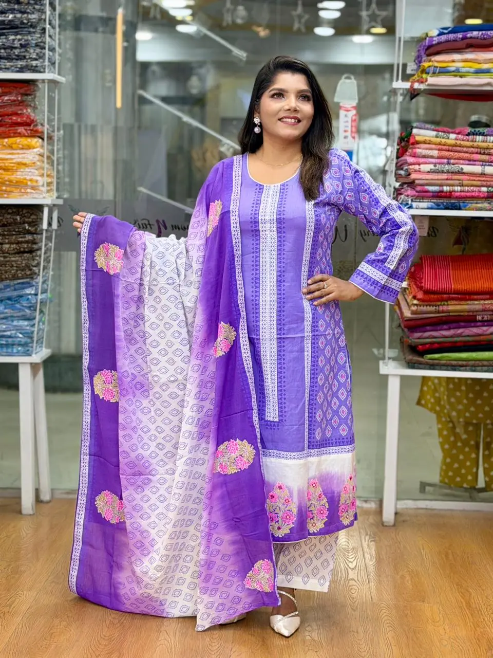 Neelambari Purple Three Piece Set