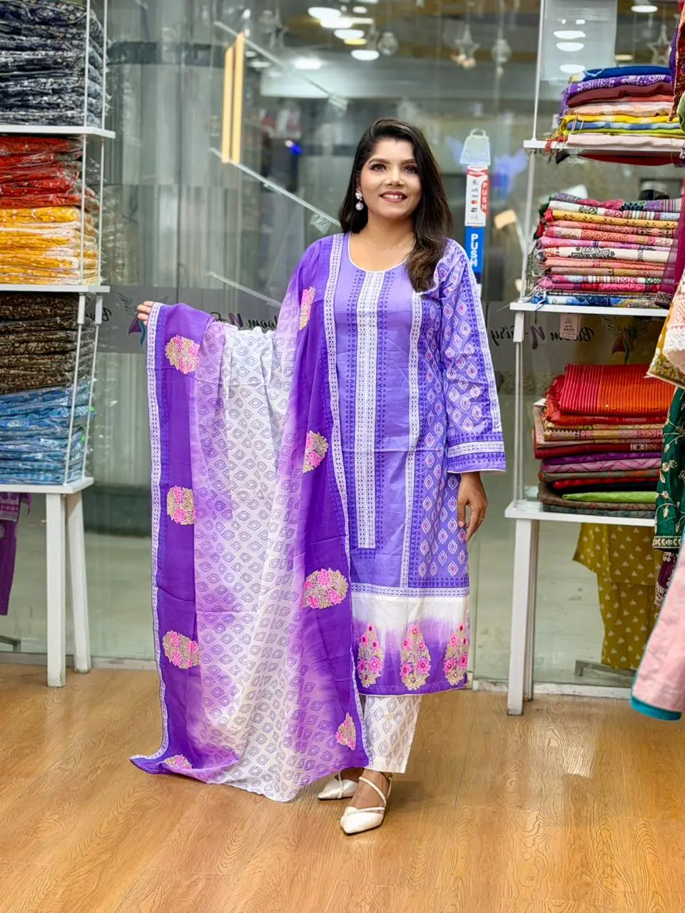 Neelambari Purple Three Piece Set