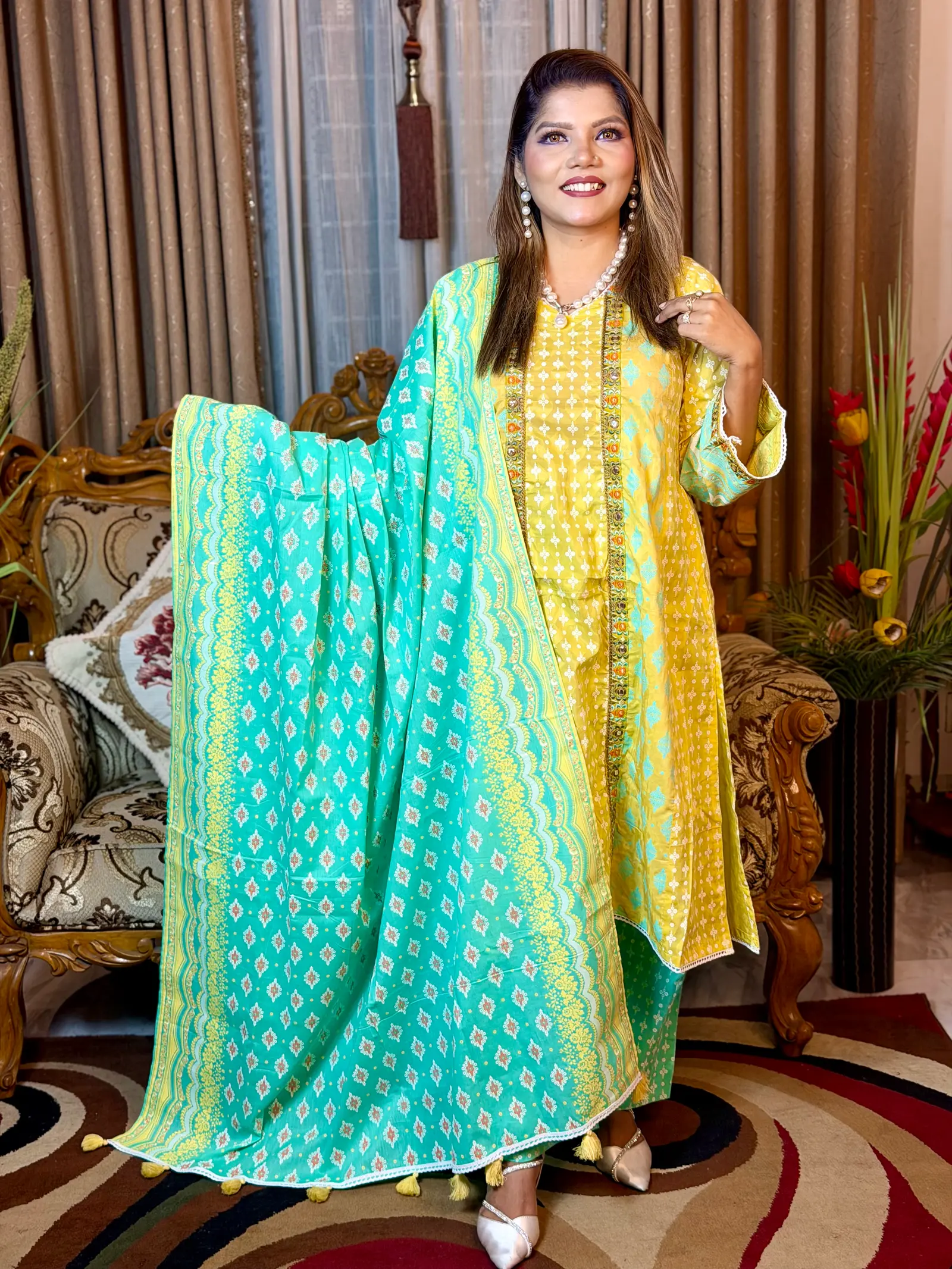 Rodro Konna Aarong Cotton Three Piece