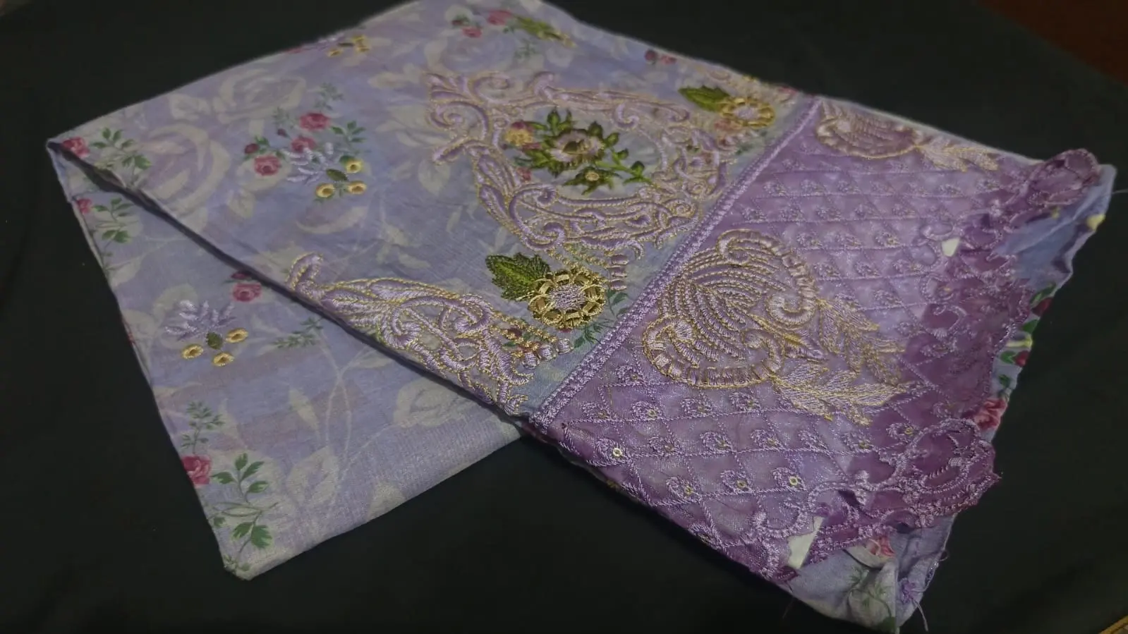 Nishat Unstitched Cotton 3-Piece with Sequence & Embroidery – Purple Color