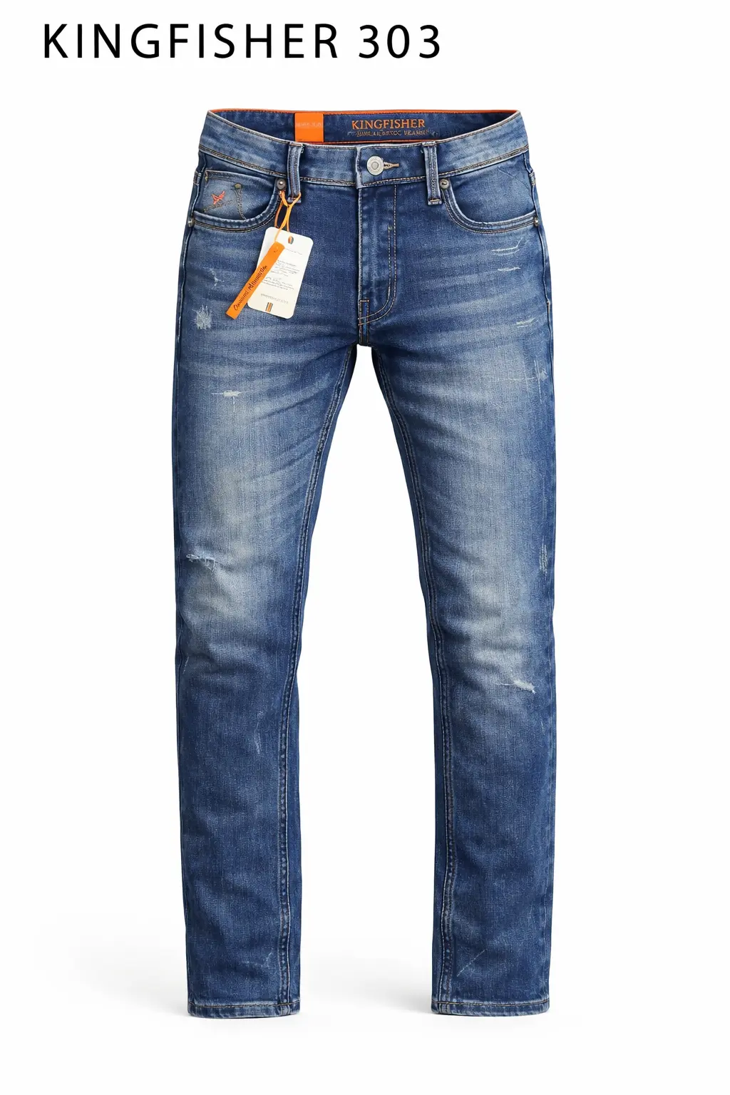 KINGFISHER 303 Premium Vintage Washed Slim Fit Denim Jeans