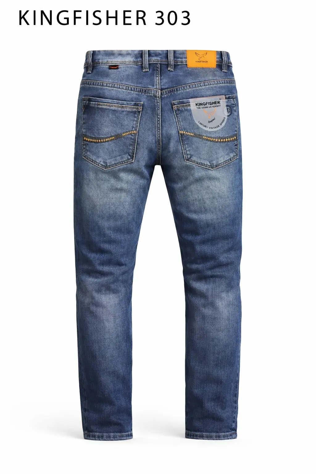 KINGFISHER 303 Premium Vintage Washed Slim Fit Denim Jeans