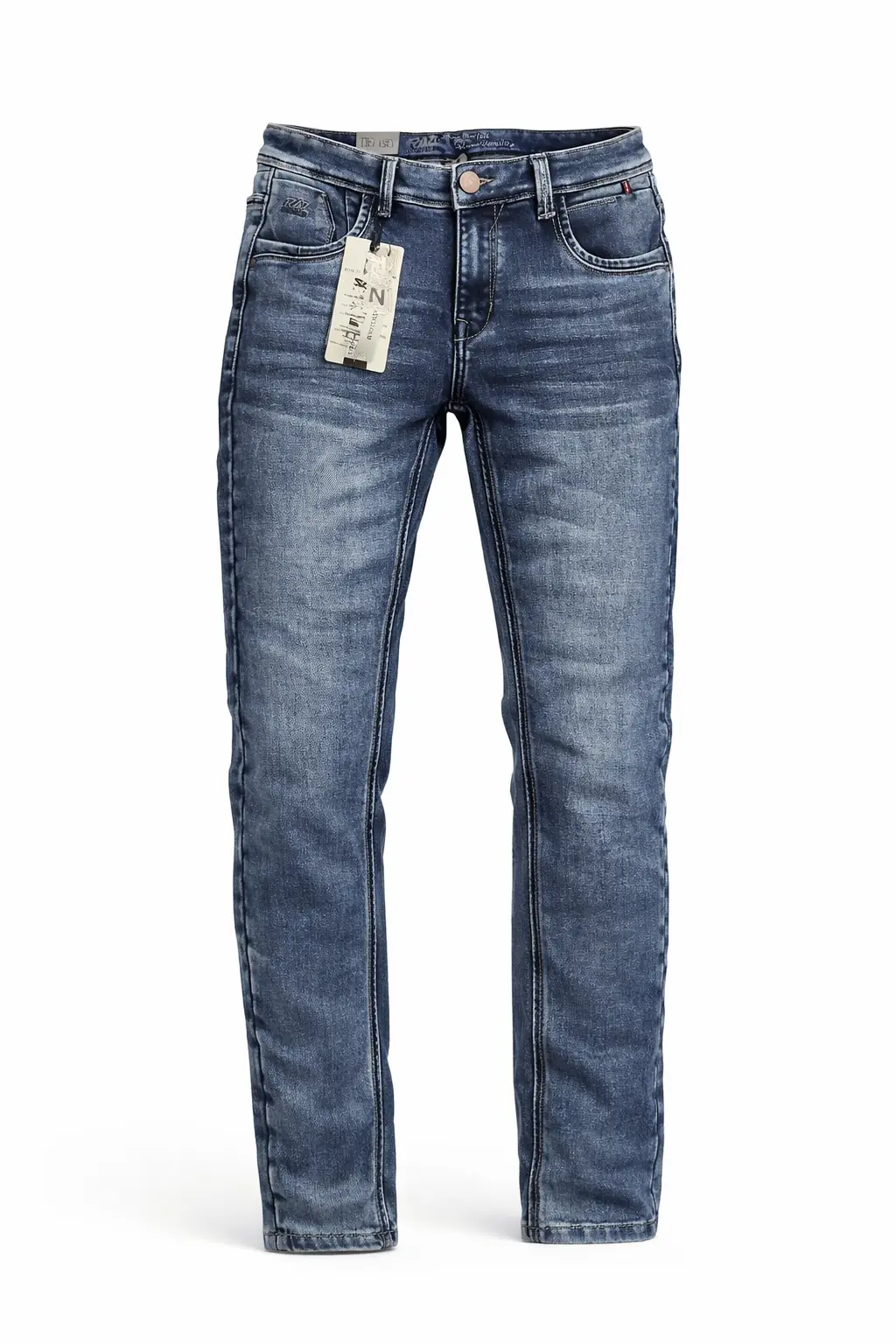 Vintage Vibe TRAZ 306 Premium Slim Fit Washed Denim Jeans