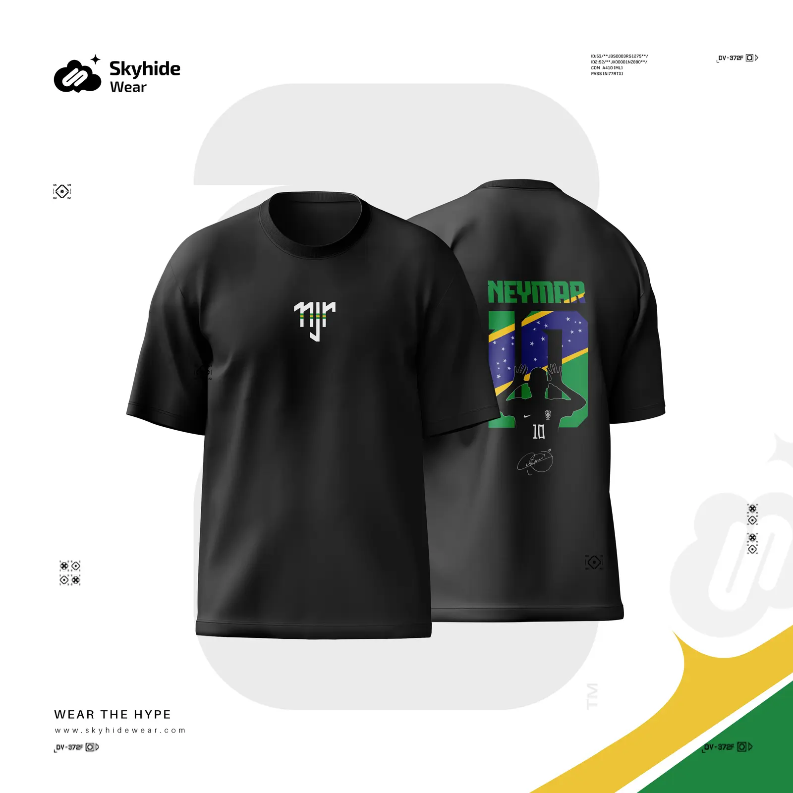 Neymar Inspired Black Drop Shoulder T-Shirt in BD
